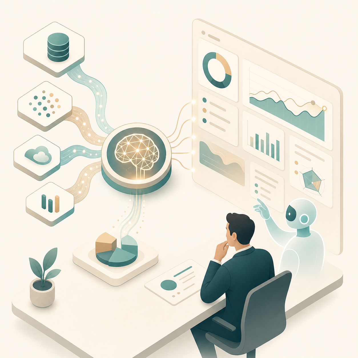 AI-powered adaptive learning illustration